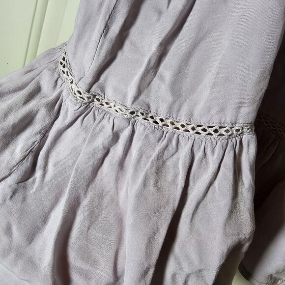 Umgee USA Womens Purple On Purple Ruffle Sleeveless Embroidered Tunic Medium - Picture 7 of 8